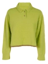 Jacquemus Polo Neve Kiwi Green Sweater In Yellow