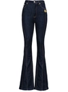 DOLCE & GABBANA HIGH WAISTED FLARED JEANS WITH LOGO,FTB4EDG901IS9001