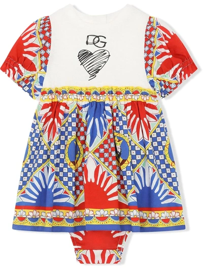 Dolce & Gabbana Babies' Graphic-print Dress In Multicolor