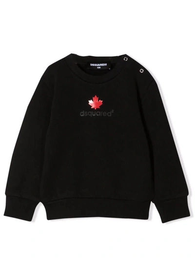 Dsquared2 Babies' Logo-print Cotton Sweatshirt In Nero