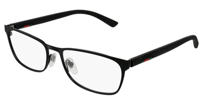 Gucci Transparent Rectangular Mens Eyeglasses Gg0425o-001 56 In Black