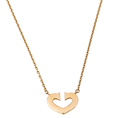 Pre-owned Cartier 18k Rose Gold Heart Pendant Necklace