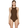 Skims Brown Fits Everybody High Neck Bodysuit In Cocoa