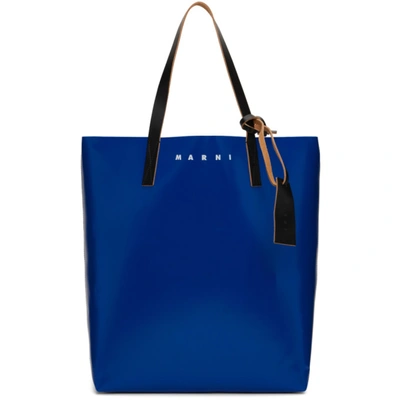 Marni Tribeca Bi-colour Pvc Tote Bag In Blue