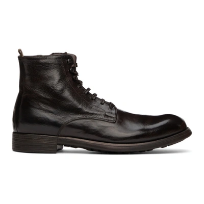 Officine Creative Brown Chronicle 4 Boots In D215 Ebano