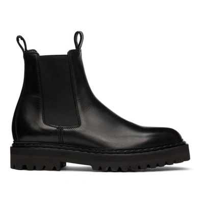 Officine Creative Pistols 003 Combat Boots In Black Leather