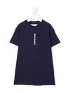 Palm Angels Logo Lettering T-shirt Dress In Blue