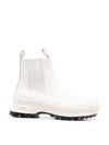 Jil Sander Ankle Boots Vibram Leather White Optic White In White