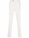 BRUNELLO CUCINELLI IVORY-WHITE MID-RISE SLIM-FIT TROUSERS,1E0A7EA7-BBD6-3908-8FB5-8367D980B4BE
