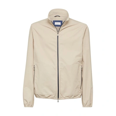 Brunello Cucinelli Gabardine Outerwear Jacket In Sable