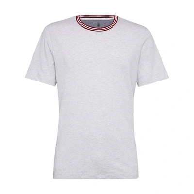 Brunello Cucinelli Slim Fit T-shirt In Gris Perle