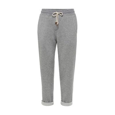 Brunello Cucinelli Cashmere Trousers In Gris Moyen