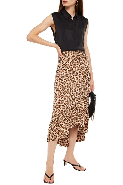 Zimmermann Lukcy Leopard-print Silk Crepe De Chine Midi Wrap Skirt In Animal Print