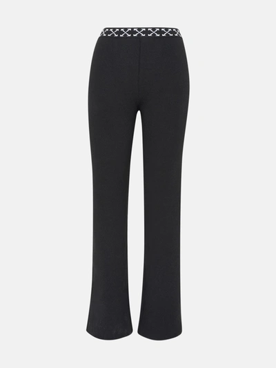 OFF-WHITE BLACK POLYESTER PRINTED PANTS