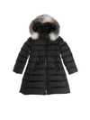 MONCLER BLACK ABELLE DOWN JACKET WITH FUR INSERT