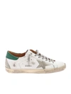 GOLDEN GOOSE SUPERSTAR SNEAKERS IN WHITE AND GREEN