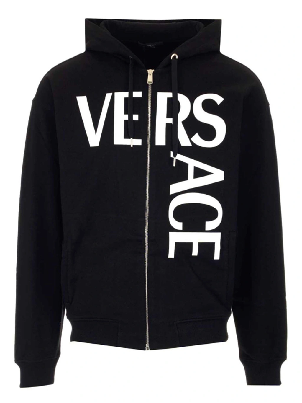 Versace Black Logo Zip-up Hoodie | ModeSens