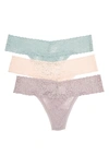 Felina Lace Thong In Gull Gry/gry Mist/sugar Bby