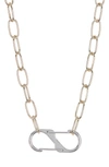 ABOUND TWO-TONE CHAIN LINK CARABINER PENDANT NECKLACE