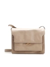 Marni Soft Trunk Large Leather Shoulder Bag In Beige