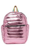 OLIVIA MILLER METALLIC PUFF QUILTED BACKPACK