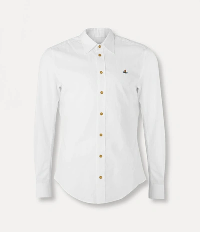 Vivienne Westwood Shirt With Subtle Orb Embroidery And Tailored Fit In Gray