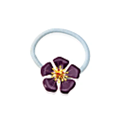 Milou Jewelry Purple Viola Flower-embellished Ponytail Holder