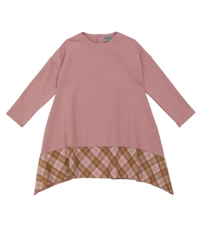 Il Gufo Kids' Stretch-cotton Dress In Pink