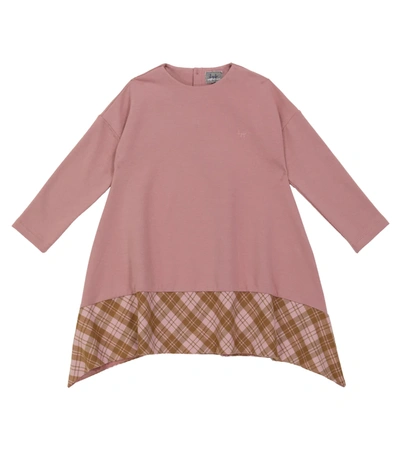 Il Gufo Kids' 弹力棉连衣裙 In Pink