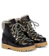 Petit Nord Shearling-trimmed Leather Ankle Boots In Black
