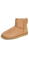 Ugg Mini Classic Leather Ankle Boots In Chesnut
