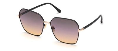 Tom Ford Claudia Ft0839 W 01b Square Sunglasses In Pink