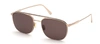 Tom Ford Jake 56mm Rose Gold Navigator Sunglasses In Grey