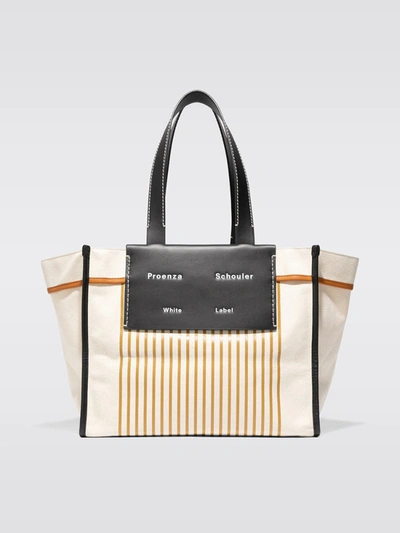 Proenza Schouler White Label Large Morris Striped Tote Bag In Natural