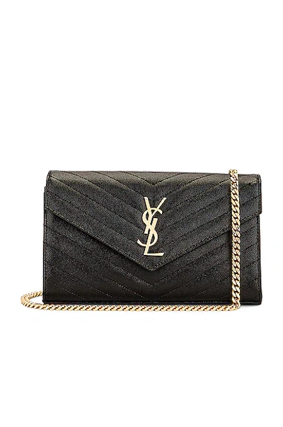 Saint Laurent Monogramme Chain Wallet Bag In Nero