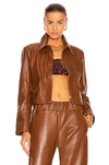 Nour Hammour Bleeker Minimal Leather Jacket In Cinnamon