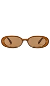Le Specs Outta Love Oval-frame Polycarbonate Sunglasses In Caramel
