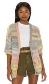 Show Me Your Mumu Callie Cardigan In Grey,peach