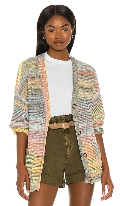 Show Me Your Mumu Callie Cardigan In Grey,peach