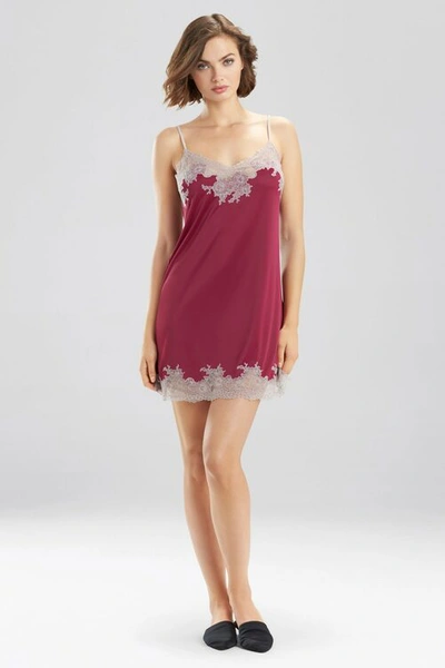 Natori Enchant Lace Trim Chemise In Ruby