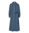 Tory Burch Artist Cotton Shirt Dress In Blue Fog