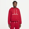 Nike Dri-fit Swoosh Fly Standard Issue Women's Pullover Basketball Hoodie In Sport Red,pale Ivory