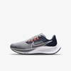Nike Air Zoom Pegasus 38 Little/big Kids' Road Running Shoes In Particle Grey,midnight Navy,orange,white