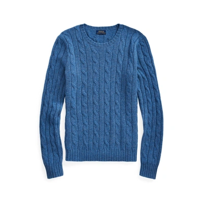 Ralph Lauren Cable-knit Cashmere Sweater In Royal Heather