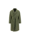 Off-white Padded Double-breasted Coat In Green No Color