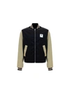 Palm Angels Pxp Colour-block Bomber Jacket In Black White