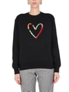 PS BY PAUL SMITH SWIRL HEART EMBROIDERED SWEATSHIRT,W2R/142V/GP2838 79