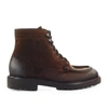 Doucal's Brown Ankle Boots With Lsce-up Closure In Leather Man In T.moro
