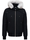Moose Knuckles Bomber Ballistic - Down Jacket With Fur In Black