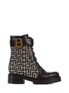 Balmain Black Jacquard Monogram Ranger Romy Boots In Black